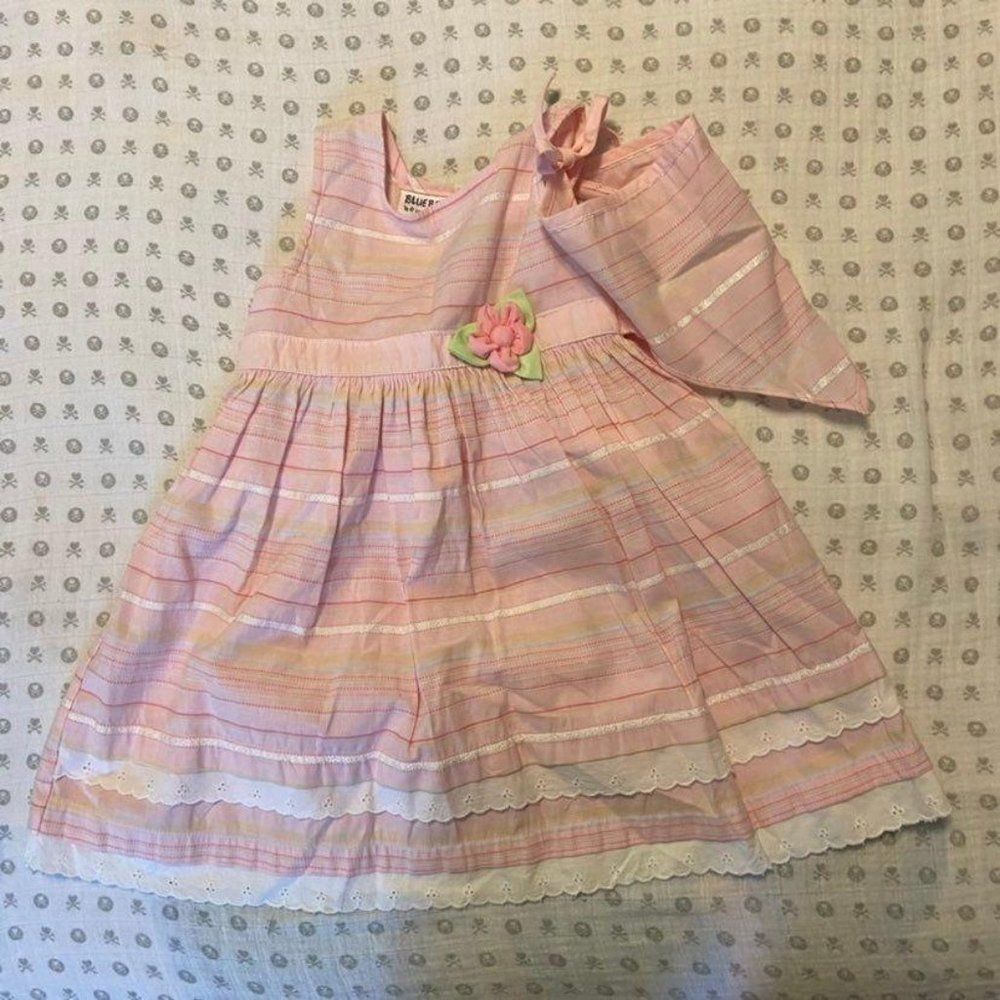 Pink Blueberi Boulevard Poplin Dress w Kerchief 4T